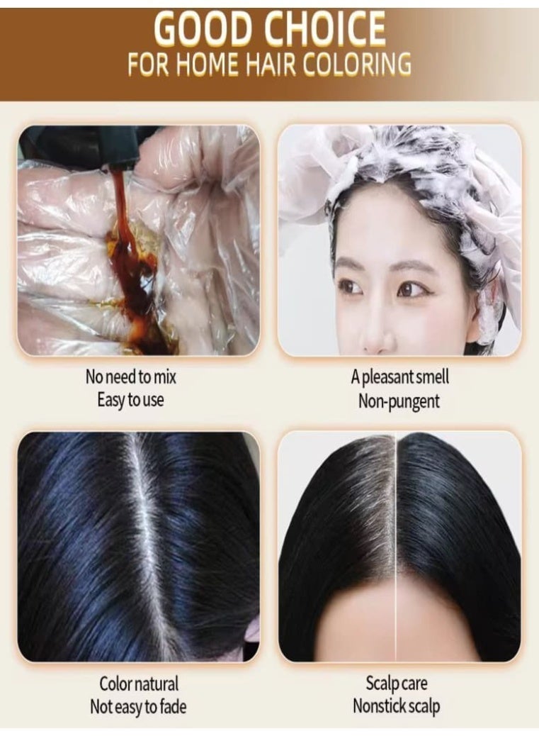 ميدو شامبو صبغ الشعر باللون البني الداكن للنساء والرجال، شامبو صبغ الشعر الفوري لتغطية الشعر الرمادي، مكونات عشبية، 3 في 1 - تغطية 100% للشعر الرمادي (17.6 أونصة سائلة) - Image 2